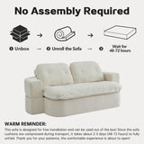Modern Linen Foam-Filled Convertible Sleeper Sofa Bed With Pillows - Omega Lifestyles