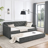 Twin Upholstered Tufted Daybed With Trundle - Omega Lifestyles