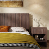 Modern Farmhouse Walnut Solid Wood King Headboard - Omega Lifestyles