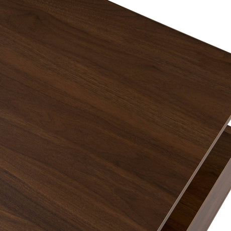 Modern Walnut Rectangle Coffee Table With LED Lights - Sleep Galleria