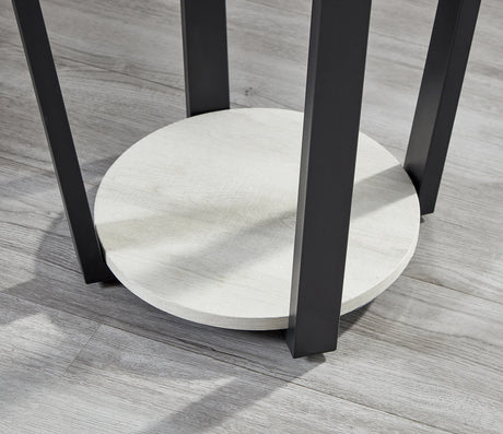 Contemporary Round MDF End Table With Shelf - Omega Lifestyles