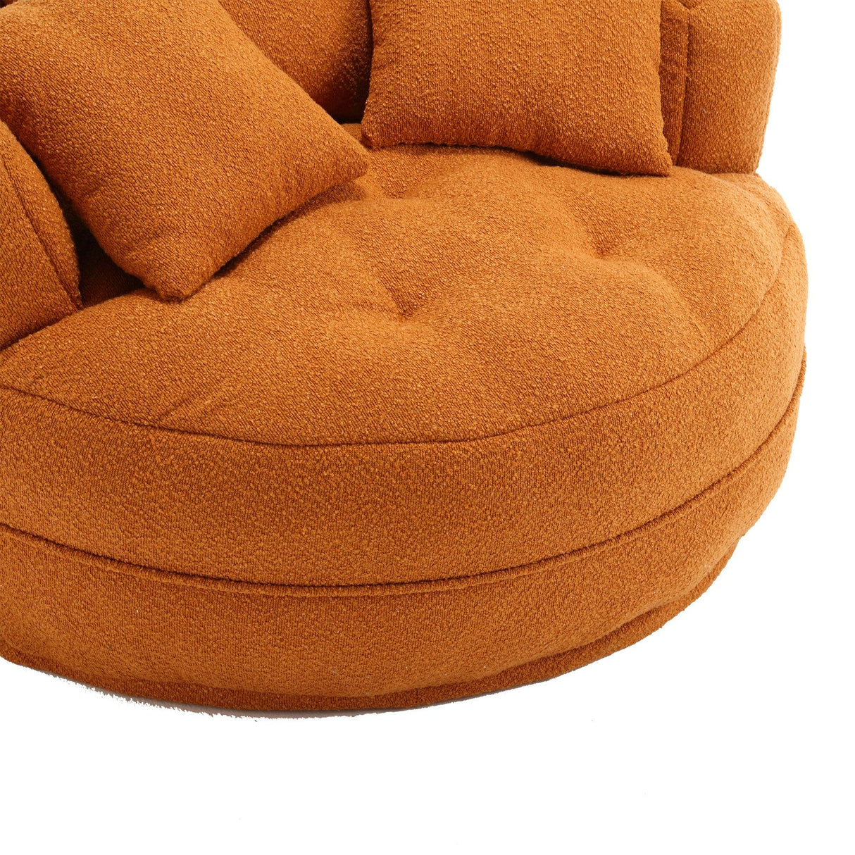 Modern Chenille Foam Circular Sleeper Chair With Pillows - Omega Lifestyles