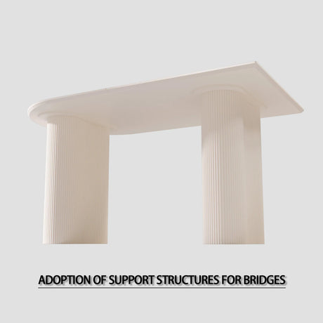 Modern Cream MDF Dining Table And PU Armless Chair Set - Omega Lifestyles