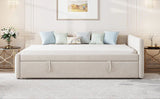 Full Upholstered L-Shaped Daybed With Twin Trundle - Omega Lifestyles