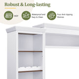 Farmhouse 4-Piece White Walnut TV Stand Set - Omega Lifestyles