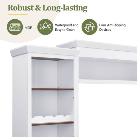 Farmhouse 4-Piece White Walnut TV Stand Set - Omega Lifestyles