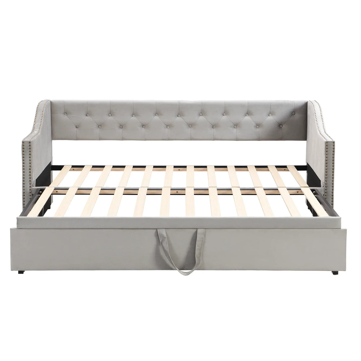 Twin Upholstered Velvet Daybed With Pop-Up Trundle - Omega Lifestyles