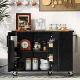 Farmhouse Kitchen Island Cart With Power Outlet - Omega Lifestyles
