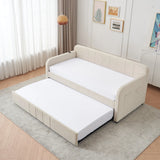 Twin Upholstered Velvet Daybed Frame With Trundle - Omega Lifestyles