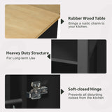 Extendable Rubber Wood Veneer Kitchen Island Cart - Omega Lifestyles