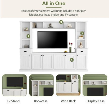 Minimalist White Particle Board Adjustable Height TV Stand - Omega Lifestyles