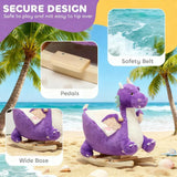 Purple Dragon Kids Plush Rocking Horse With Sounds - Omega Lifestyles