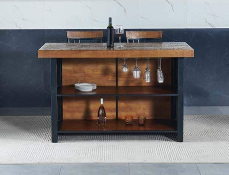 Rustic Wood Bar Table With Cast Iron Base - Omega Lifestyles