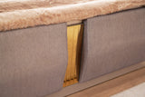 Modern Metallic River Sand Upholstered King Bed Frame - Omega Lifestyles