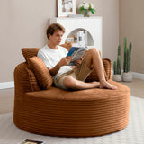 Modern Corduroy Boneless Floor Round Chair With Pillows - Omega Lifestyles