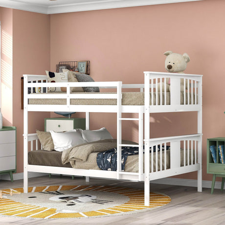 Full Full Solid Wood Convertible Bunk Bed - Omega Lifestyles