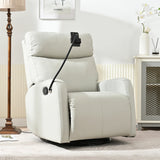Modern Light Gray PU Rocking Recliner Chair With Footrest - Omega Lifestyles