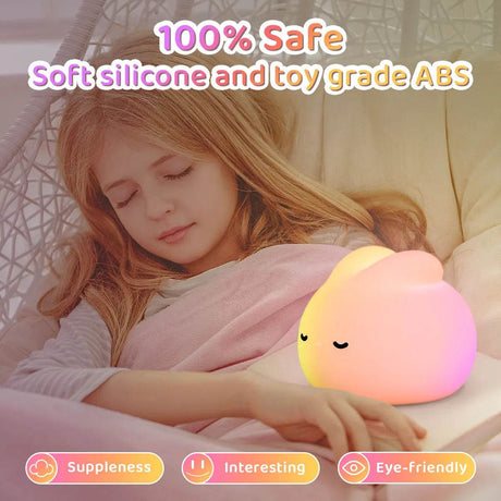 Cute Bunny Silicone Rechargeable LED Night Light - Sleep Galleria