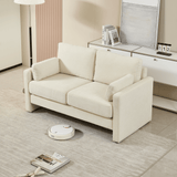 Modern Chenille Fabric 2-Seat Loveseat Sofa - Omega Lifestyles