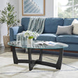 48-Inch Oval Tempered Glass Coffee Table - Sleep Galleria
