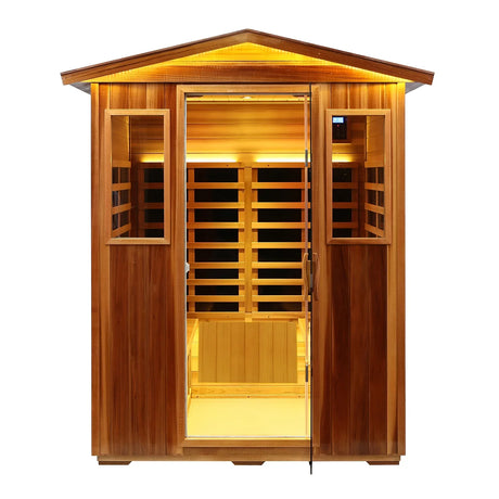 Four-Person Far-Infrared Carbon Crystal Outdoor Sauna - Omega Lifestyles