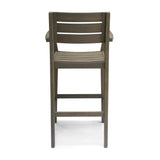 Sleek Grey Wood Outdoor Barstool - Omega Lifestyles