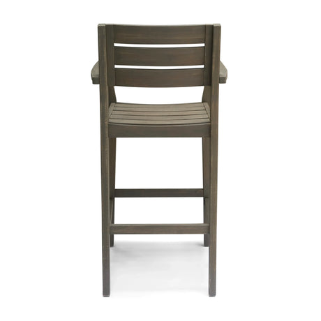 Sleek Grey Wood Outdoor Barstool - Omega Lifestyles