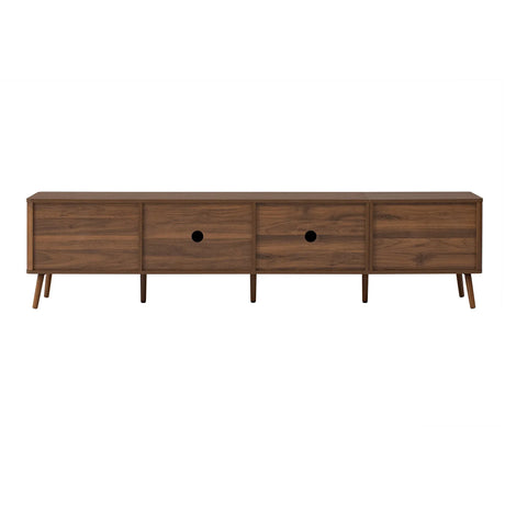 Modern Walnut Fluted Door 78-Inch TV Stand - Omega Lifestyles