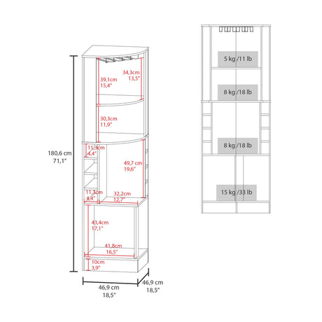Modern White Corner Bar Cabinet With Wine Storage Rack - Omega Lifestyles