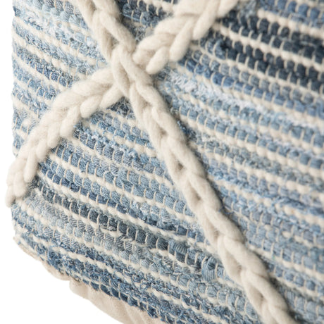 Square Fabric Pouf Ottoman With Diamond Stitching - Omega Lifestyles