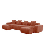 Modular 4-Seat Velvet Boneless Cloud Sectional Sofa - Omega Lifestyles