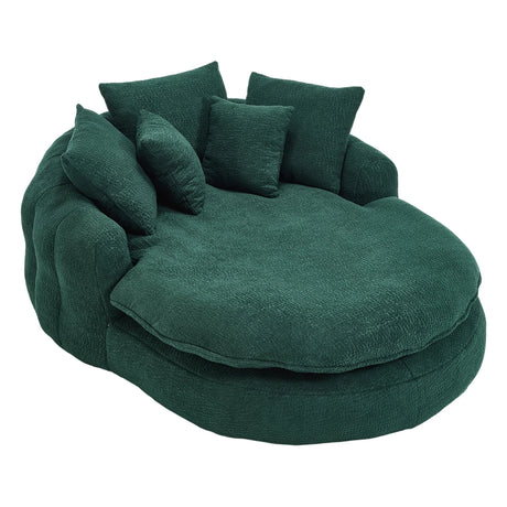 Oversized Chenille Memory Foam Bean Bag Sofa With Pillows - Omega Lifestyles