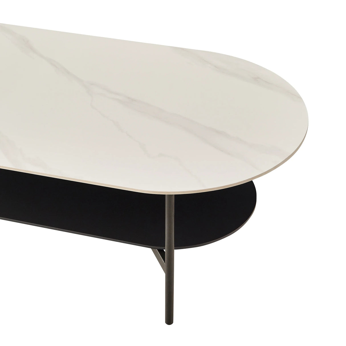 Modern Ceramic And Walnut Finish Coffee Table - Omega Lifestyles
