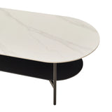 Modern Ceramic And Walnut Finish Coffee Table - Omega Lifestyles