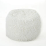 Cozy Rounded Faux Fur Foam Filled Bean Bag Chair - Omega Lifestyles
