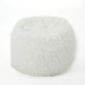 Cozy Rounded Faux Fur Foam Filled Bean Bag Chair - Omega Lifestyles