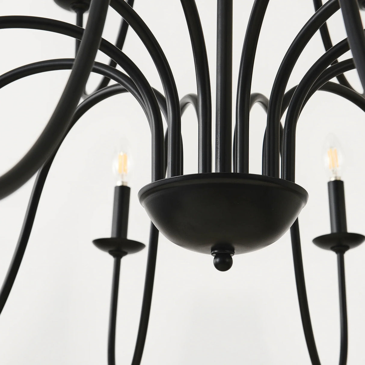 Farmhouse 24-Light Matte Black Metal Chandelier - Omega Lifestyles