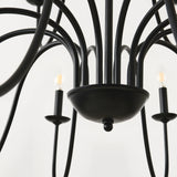 Farmhouse 24-Light Matte Black Metal Chandelier - Omega Lifestyles