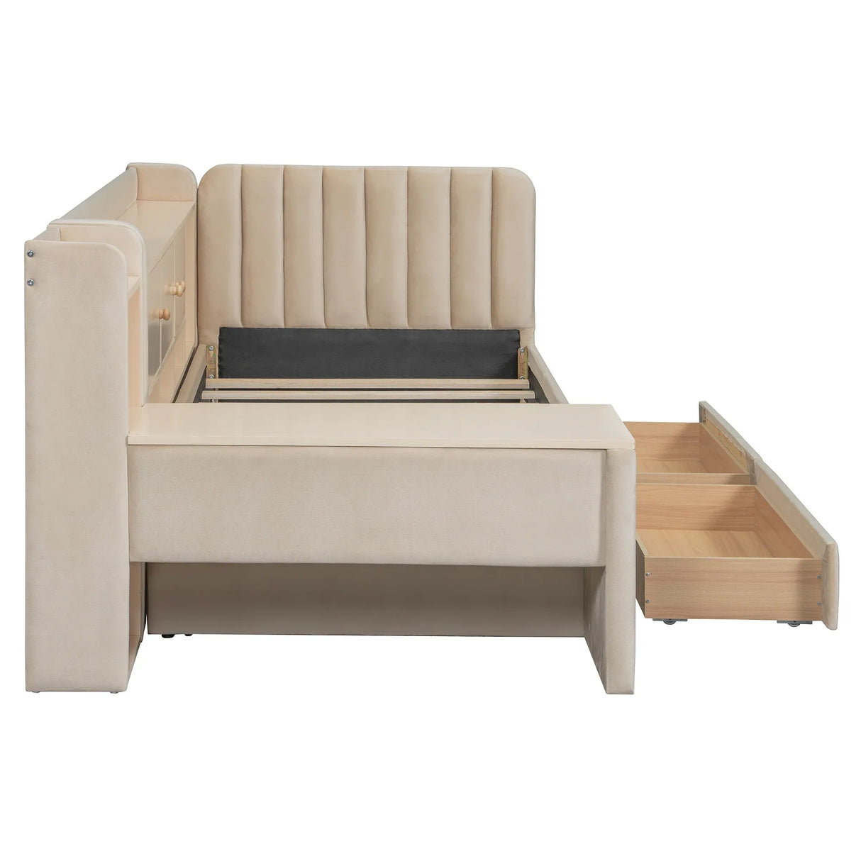 Twin Velvet Upholstered Daybed With Storage Drawers - Omega Lifestyles