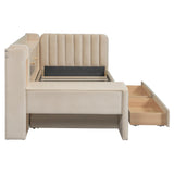 Twin Velvet Upholstered Daybed With Storage Drawers - Omega Lifestyles