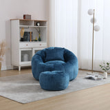 Chenille Foam Filled Ergonomic Round Chair With Ottoman - Omega Lifestyles