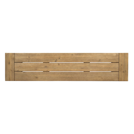 Rustic Acacia Wood Slat Panel Outdoor Bench - Omega Lifestyles