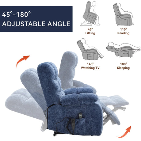 Medium-Firm Large Power Lift Massage Recliner Chair - Omega Lifestyles