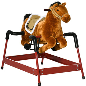 Kids Plush Spring Rocking Horse With Sound Effects - Omega Lifestyles