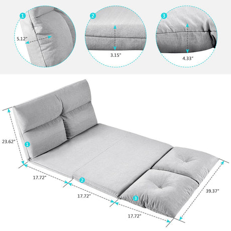 Adjustable Multi-Position Fabric Folding Chaise Lounge Sofa - Omega Lifestyles