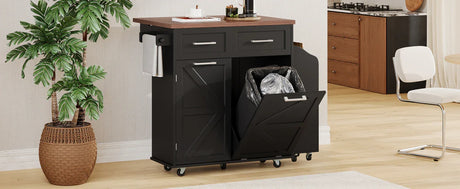 Farmhouse MDF Kitchen Island With Drop Leaf And Storage - Omega Lifestyles