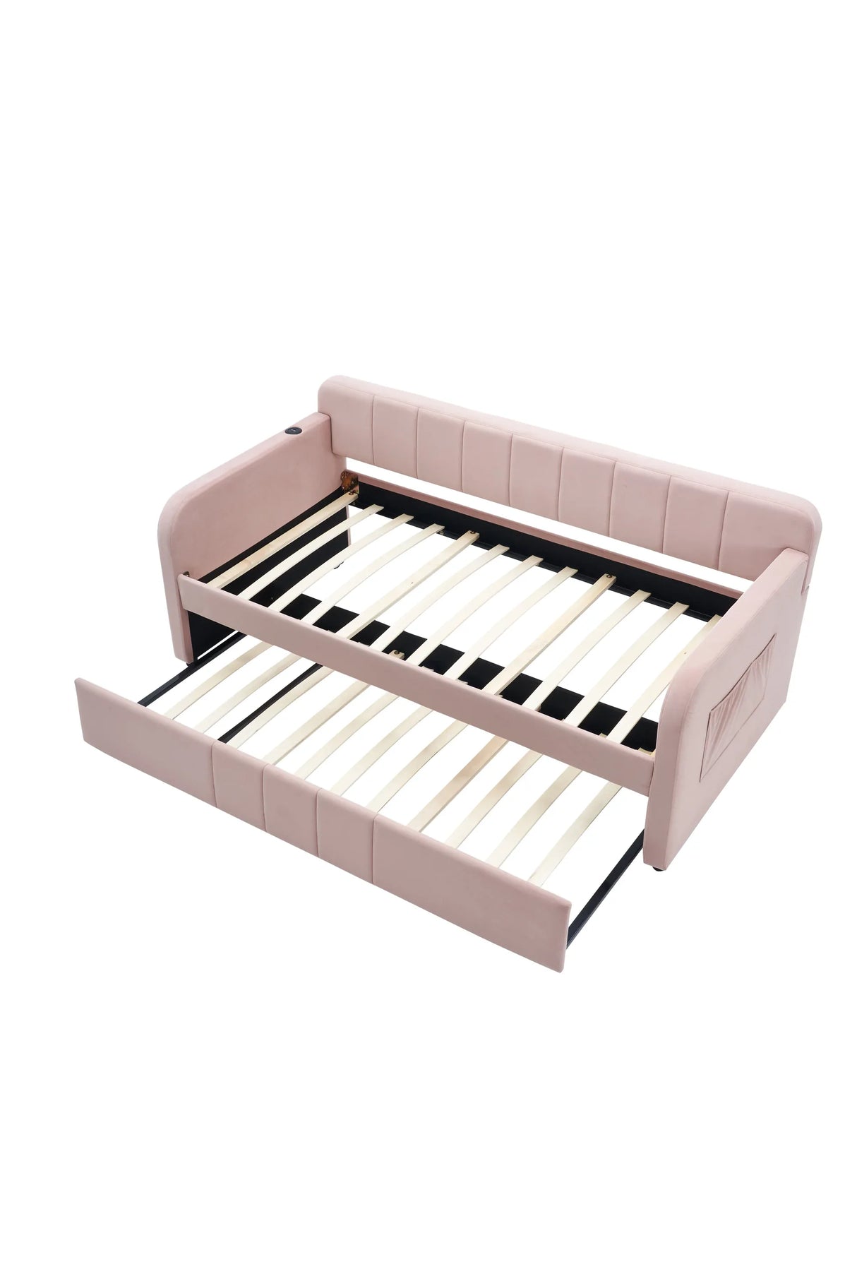 Twin Velvet Upholstered Daybed Frame With Trundle - Omega Lifestyles