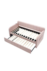 Twin Velvet Upholstered Daybed Frame With Trundle - Omega Lifestyles