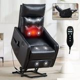 Medium-Firm Faux Leather Power Lift Recliner Chair With Massage - Omega Lifestyles