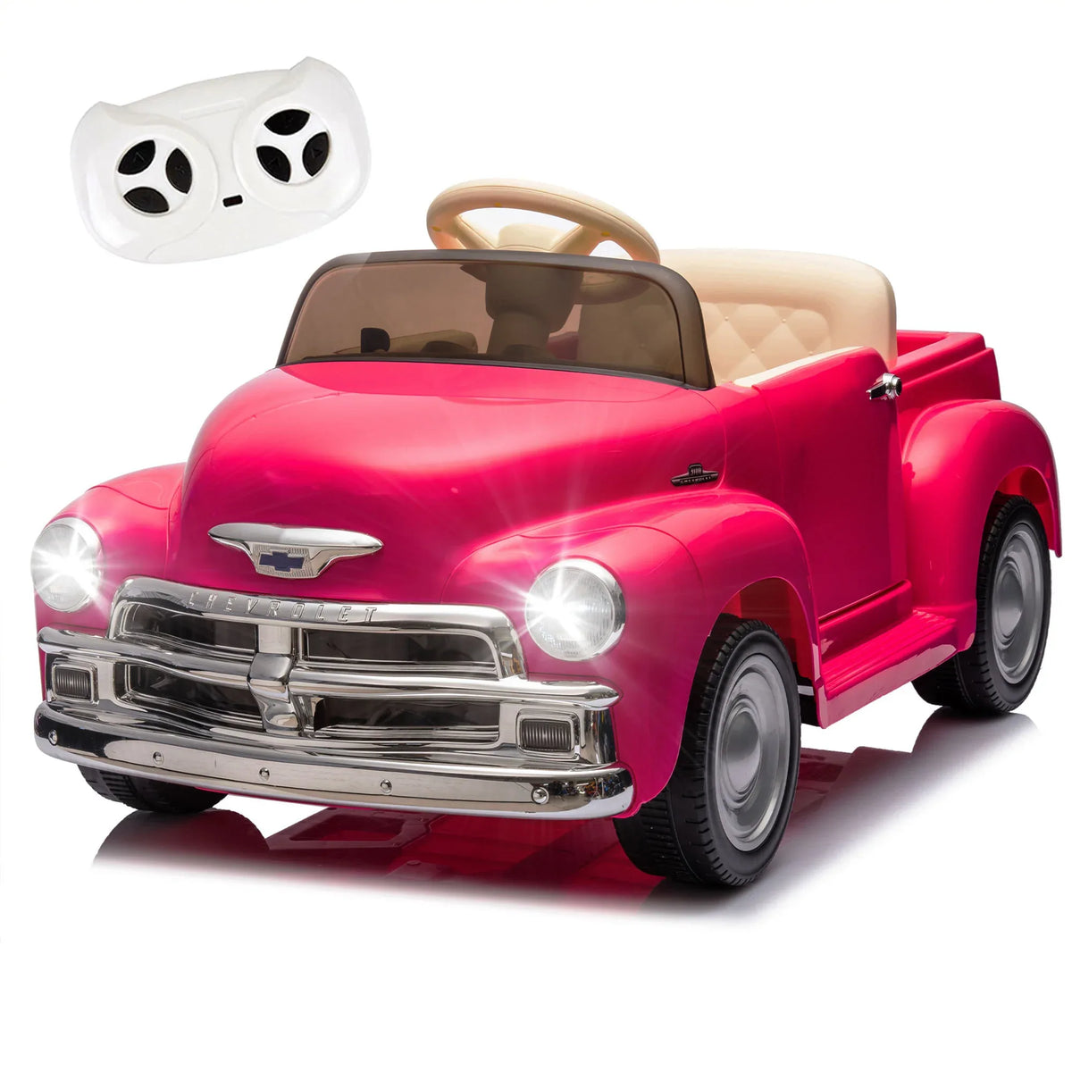 12V Pink Licensed Chevrolet Ride On Truck Car - Omega Lifestyles